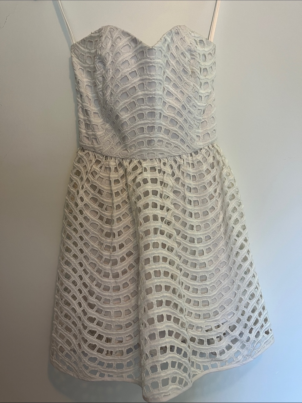 Thread Social Strapless White Lace Fit-and-Flare Dress